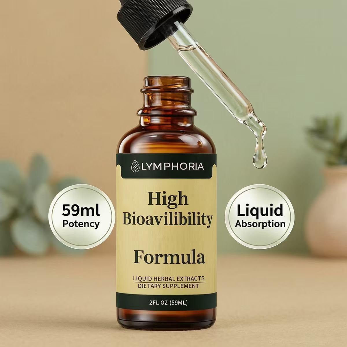 Lymphoria Lymphatic Drainage Drops, Lymphatic System Support, Immune System, Natural Herbal Blends, Vegan & Non-GMO Olavita Serum buy supplements Au