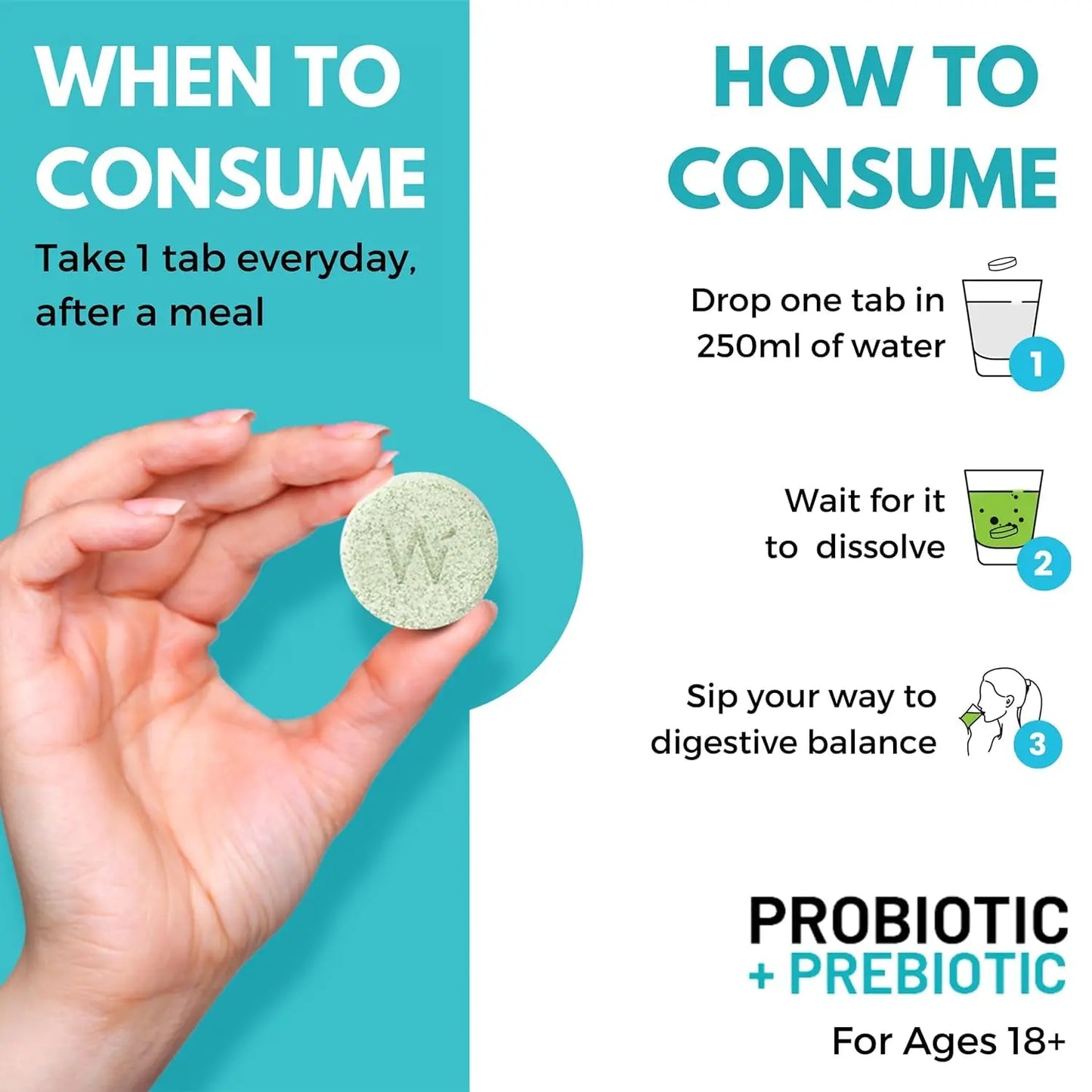 Wellbeing Nutrition Daily Probiotics + Prebiotics | Improve Metabolism, Acidity Relief, Digestion & Gut Health | 18 Billion CFU Organic Probiotics Supplement WELLBEING NUTRITION