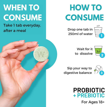 Wellbeing Nutrition Daily Probiotics + Prebiotics | Improve Metabolism, Acidity Relief, Digestion & Gut Health | 18 Billion CFU Organic Probiotics Supplement WELLBEING NUTRITION
