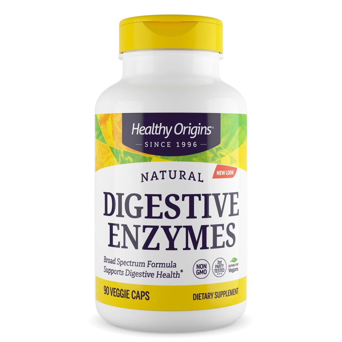Healthy Origins Digestive Enzymes, 90 Veggie Capsules - Broad Spectrum, Multi-Enzyme Blend with Protease, Amylase & Lipase - Supports GI Comfort, Healthy Origins