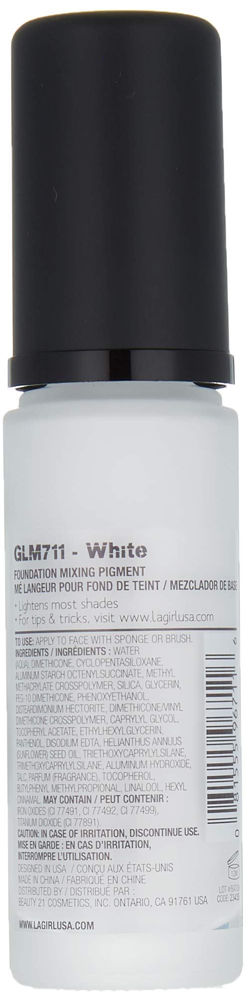 L.A. Girl PRO.color Foundation Mixing Pigment, White GLM711N L.A. Girl
