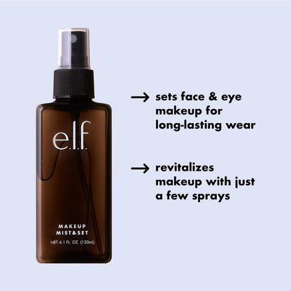 e.l.f. Makeup Mist & Set - Large Lightweight, Long Lasting, All-Day Wear Revitalizes, Refreshes, Hydrates e.l.f.