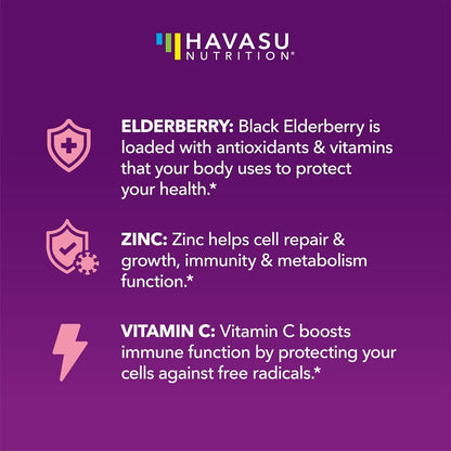 Elderberry Gummies for Kids with Vitamin C & Zinc, Berry, 30 Servings | Vegan, Non-GMO, Gluten Free Immune Support for Children, Daily Defense with Antioxidants & Essential Nutrients, 60 Count Gsupps Australia