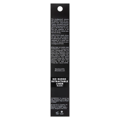 e.l.f. No Budge Retractable Eyeliner, Creamy, Ultra-Pigmented & Waterproof, Creates Bold & Defined Lines, Vegan & Cruelty-Free, Black e.l.f.