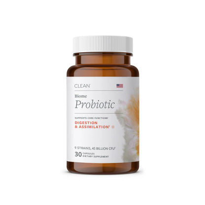 Clean Program Daily Probiotic | 45 Billion CFU, 9 Strains with Saccharomyces Boulardii | Gut Health, De-Bloat & Immune Support Clean Program