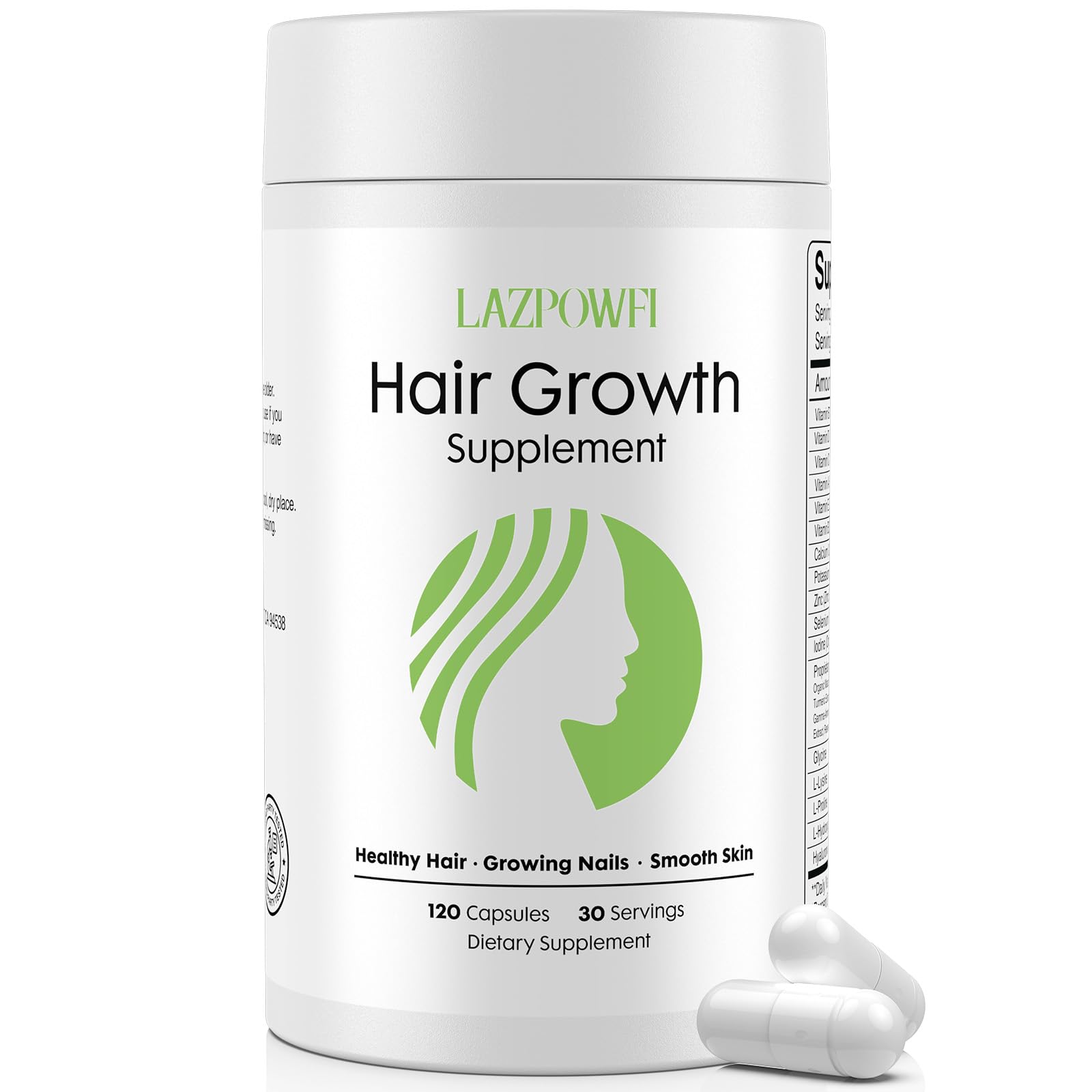Lazpowfi Hair Growth Supplement, Biotin 10000mcg, 32-in-1 with Vitamin A, B3, C, Magnesium, Calcium, Hair Growth Products, Supports Hair & Nails Natural Growth Vitamins, for Women & Men - 30 Servings Lazpowfi buy australia supplements