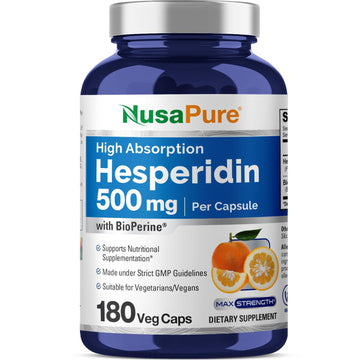 NusaPure Hesperidin 500 mg per Veggie Caps - 180 Capsules (BioPerine, High Absorption, Non-GMO) NusaPure buy australia supplements