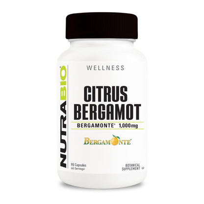 NutraBio Citrus Bergamot Bergamonte Extract Supplement, 1,000mg - May Help Promote Cardiovascular Health and Wellness, 90 Capsules NutraBio