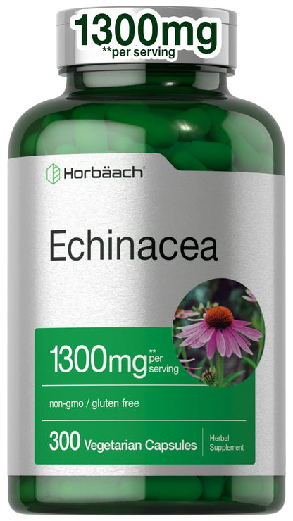 Horbäach Echinacea Extract Capsules | 300 Count | Vegan, Non-GMO, Gluten Free Supplement Horbäach