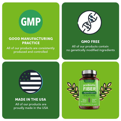 Vitamin Bounty Prebiotic Capsules - PreforPro® Prebiotics Supplement for Women & Men Digestive Health & Advanced Gut Health – No Fiber, No Bloating Vitamin Bounty