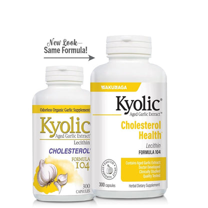 Kyolic Aged Garlic Extract Formula 104, Cholesterol Health*, 300 Capsules Kyolic