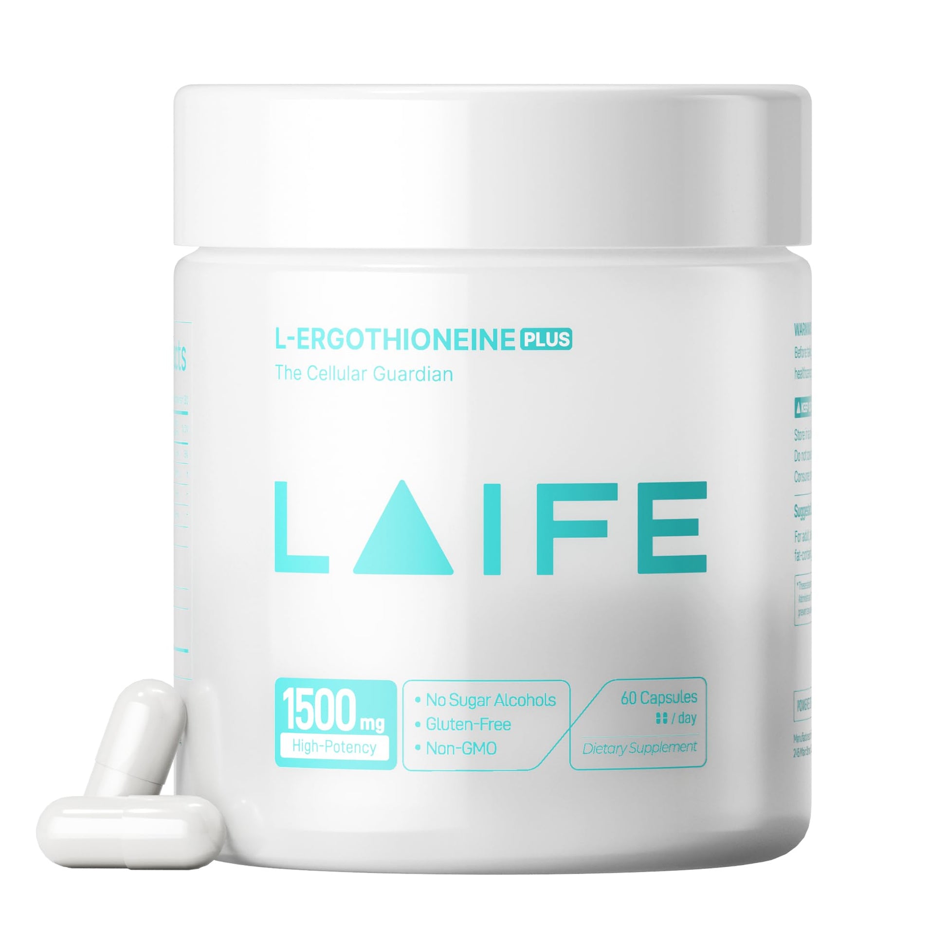 LAIFE L-Ergothioneine PLUS Supplement, Cellular Antioxidant Supplement for Energy, Skin, Vitality & Whole-Body Wellness with L-Ergothioneine, NR, Quercetin, Curcumin & Magnesium Glycinate, 60 Capsules LAIFE buy australia supplements
