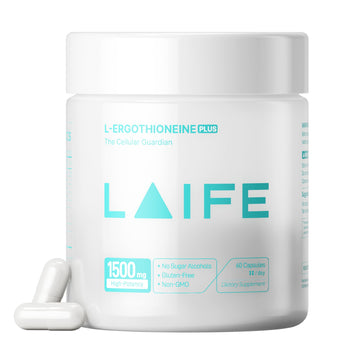 LAIFE L-Ergothioneine PLUS Supplement, Cellular Antioxidant Supplement for Energy, Skin, Vitality & Whole-Body Wellness with L-Ergothioneine, NR, Quercetin, Curcumin & Magnesium Glycinate, 60 Capsules LAIFE buy australia supplements