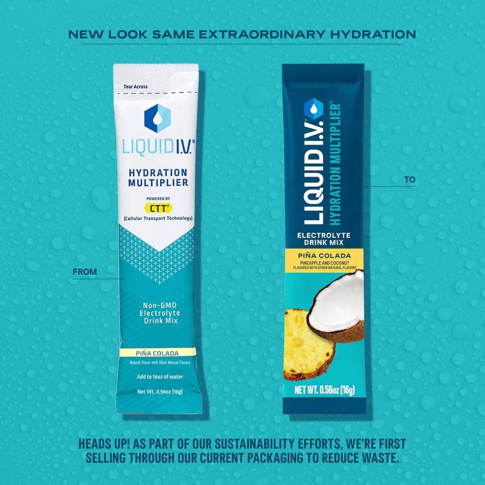 Liquid I.V.® Hydration Multiplier - Pina Colada | Electrolyte Powder Drink Mix | 1 Pack (16 Servings) Liquid I.V. buy australia supplements