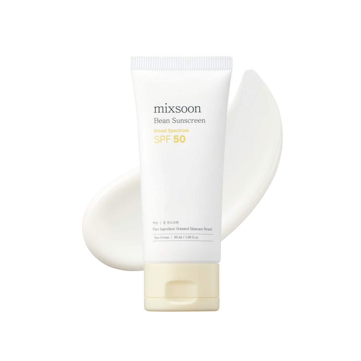 mixsoon Bean Sunscreen-Lightweight Airy Texture SPF 50 No Pilling Korean Sunscreen for Face, No White Cast, Non-Sticky Stocking Stuffers 50ml / 1.69 fl.oz. Korean Glass Skin Care (Bean, 1.69) mixsoon