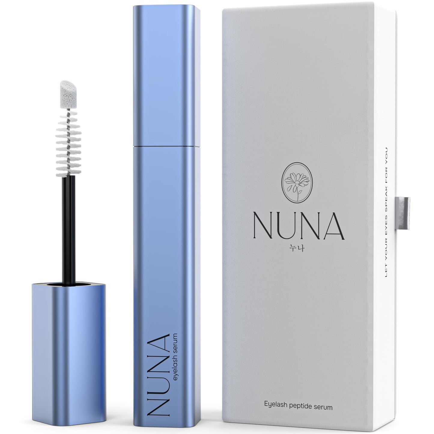 NUNA Eyelash Growth Support Serum 6ml – Eye Lash and Eyebrow Enhancing Serum for Women & Men with Biotin - Korean Multi Peptide & Natural Extracts NUNA