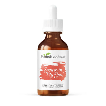 Herbal Goodness Secure in My Flow | Menstrual Support Supplements | Slow Flow Menstrual Supplements, Mood Support, Hormone Health, Aids Relaxation, Metabolic Support 2oz Herbal Goodness buy australia supplements