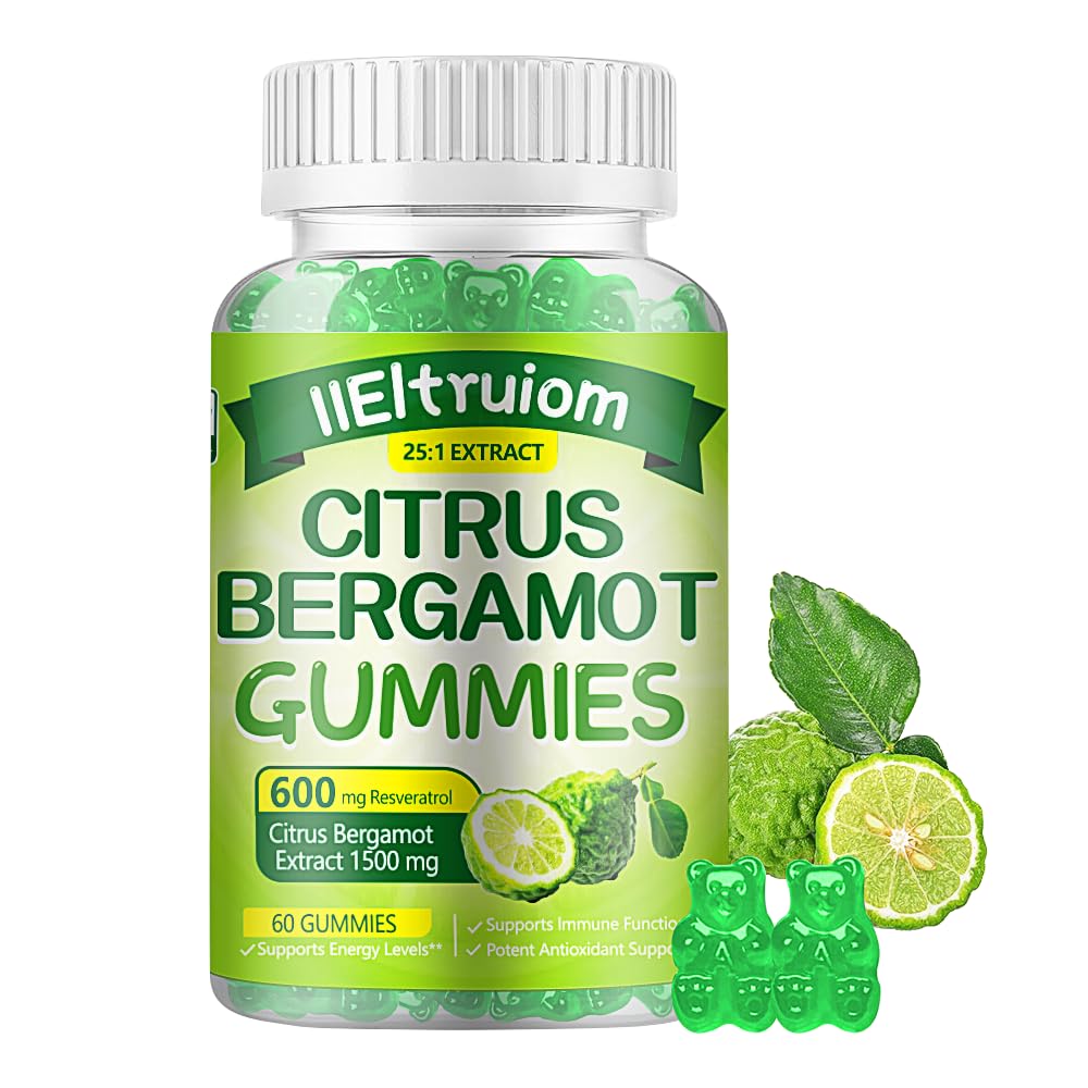 IIEltruiom Citrus Bergamot 1500mg, Citrus Bergamot Gummies for Healthy Cholesterol, Bergamot Supplements 25:1 Extract from Italy Bergamot, IIEltruiom