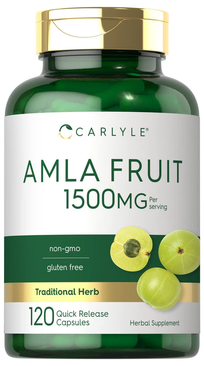 Carlyle Amla Capsules 1500mg | 120 Count | Amalaki Fruit | Herbal Extract Supplement | Non-GMO and Gluten Free Carlyle