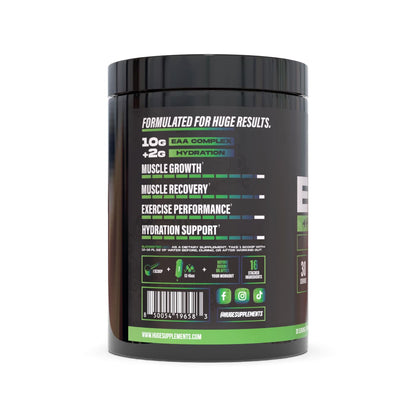 Huge EAA + Hydration, Essential Amino Acids Powder, EAAs & BCAAs, Intra & Post Workout Recovery Powder, Muscle Growth, Recovery & Performance, 10g EAAs & Electrolytes, Kiwi Blueberry, 30 Servings
