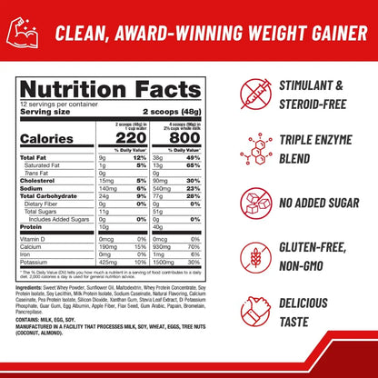 Naturade Weight Gain Nutrition Drink Mix for Healthy Weight Support, Balanced Calories with Protein, Vitamins & Minerals, Vanilla - 20.3 oz Naturade