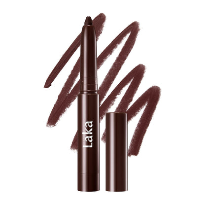 Laka Lip Liner - Smooth & Blendable Soft Matte Lip Contour Pencil for Shaping & Overlining Lips | Waterproof Formula, Oil-Cleanse Off, Long-Lasting Wear | #08 Burnt Brown (Deep Cocoa Brown) Laka