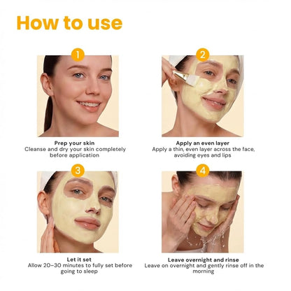 QUIA Turmeric + Kojic Acid Overnight Wrapping Mask – Hydration Mask for Glowing Skin QUIA Beauty