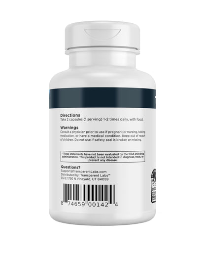 Transparent Labs Vitality Men with Ashwagandha KSM-66, PrimaVie Shilajit Extract, & DIM to Support Vitality, & Bioavailable - 60 Count Transparent Labs