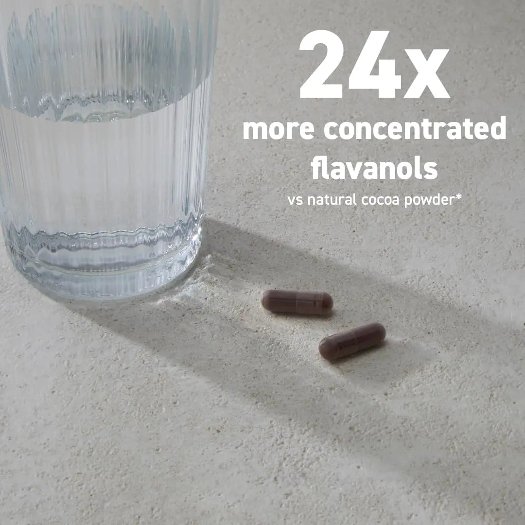 CocoaVia Cocoa Flavanols 500mg – Heart & Brain Support Supplement, High Flavanol Cocoa, Blood Circulation & Memory Booster, Nitric Oxide, Energy & Oxygen Boost, Vegan, Gluten-Free, 60 Capsules CocoaVia