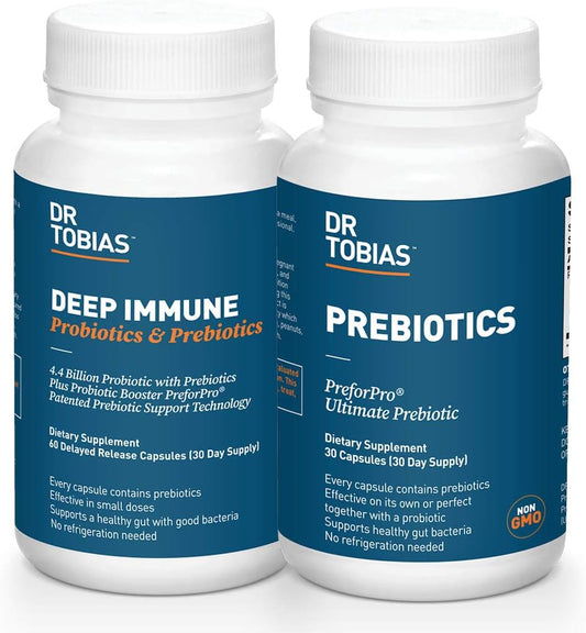 Dr. Tobias Prebiotics & Deep Immune Probiotics for Immune Support & Gut Health