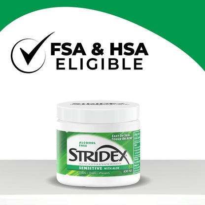 Stridex Acne Pads Sensitive With Aloe 55 Count Alcohol-Free Stridex