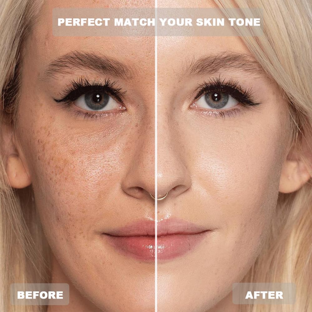 Foundation 4 in 1 - Color Changing Foundation, Medium Spectrum with SPF 50, Hypoallergenic Hydrating Liquid Concealer, Long-lasting & Waterproof Natural Finish - 1.0 fl oz VBEYD