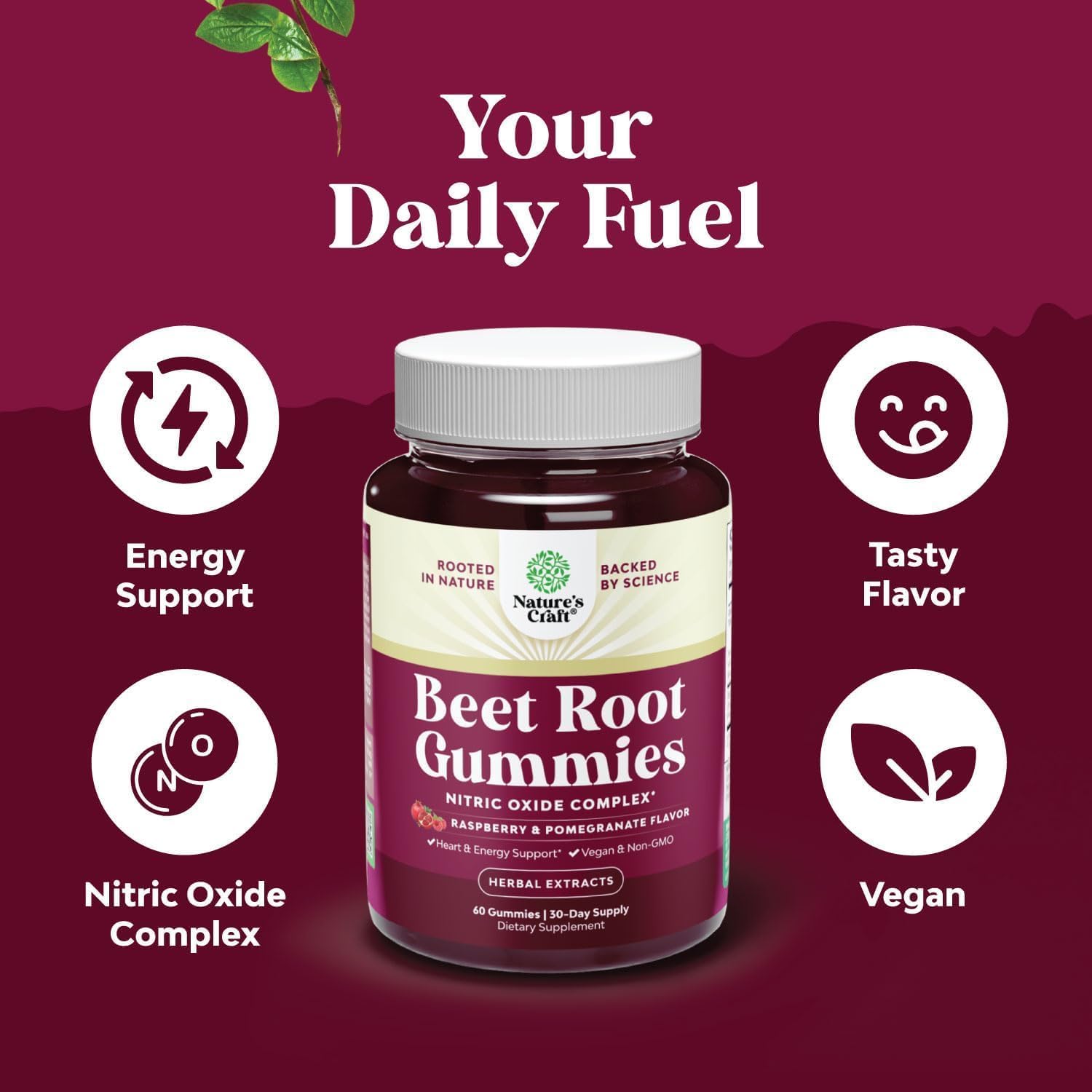Flow Boosting Beet Root Gummies - Invigorating Beet Gummies for Adults Nitric Oxide Energy & Heart Health Support with Grapeseed Pomegranate & Vitamin B12 - Vegan Non-GMO & Gluten Free - 60 Count Gsupps Australia