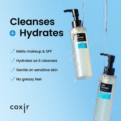 coxir Ultra Hyaluronic Cleansing Oil, Hydrating Makeup Remover, 5.07 fl.oz coxir