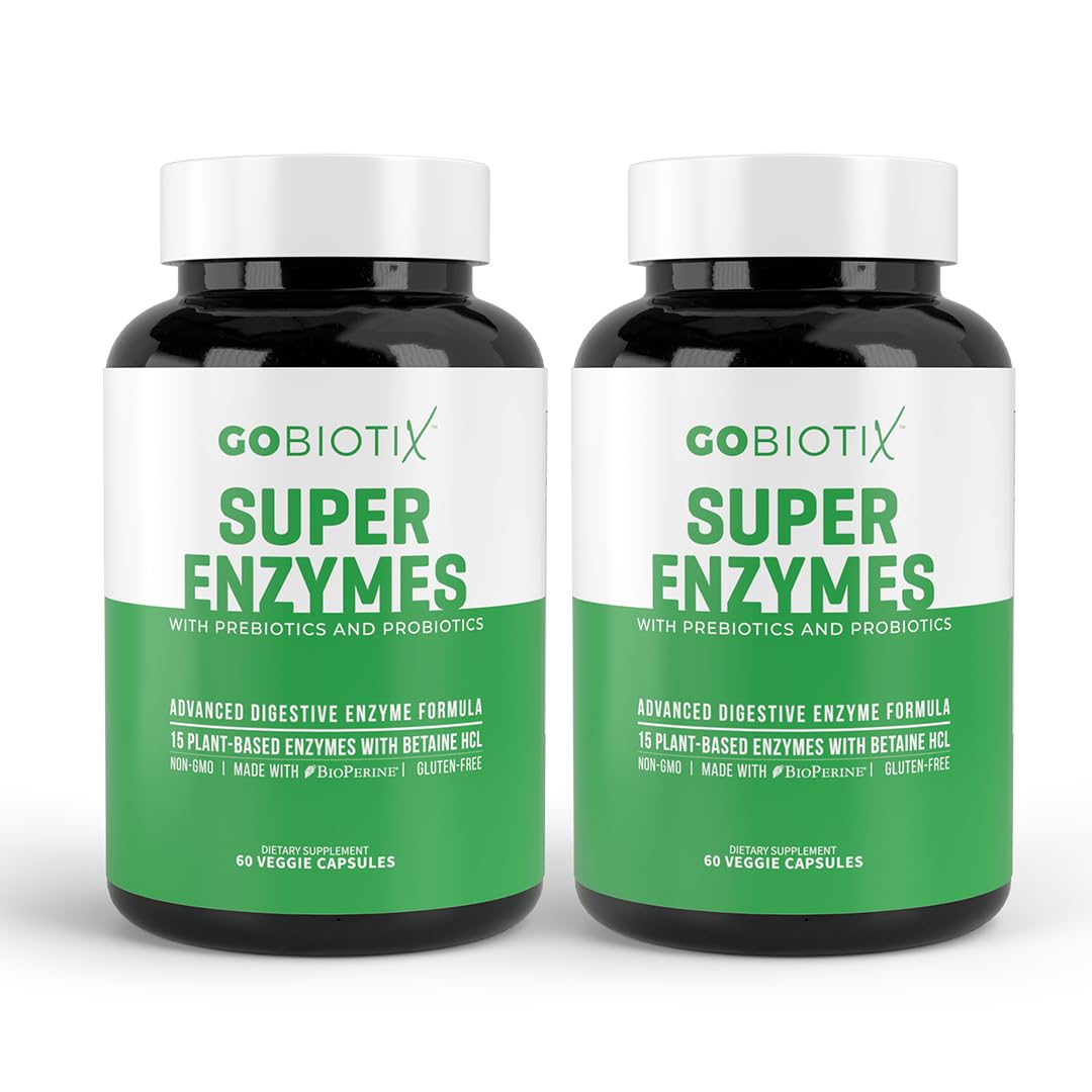 GOBIOTIX Digestive Enzymes Supplement with Prebiotics and Probiotics for Women and Men - Gut Health, Gluten Digestion, Lactose Absorption GOBIOTIX