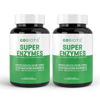 GOBIOTIX Digestive Enzymes Supplement with Prebiotics and Probiotics for Women and Men - Gut Health, Gluten Digestion, Lactose Absorption GOBIOTIX