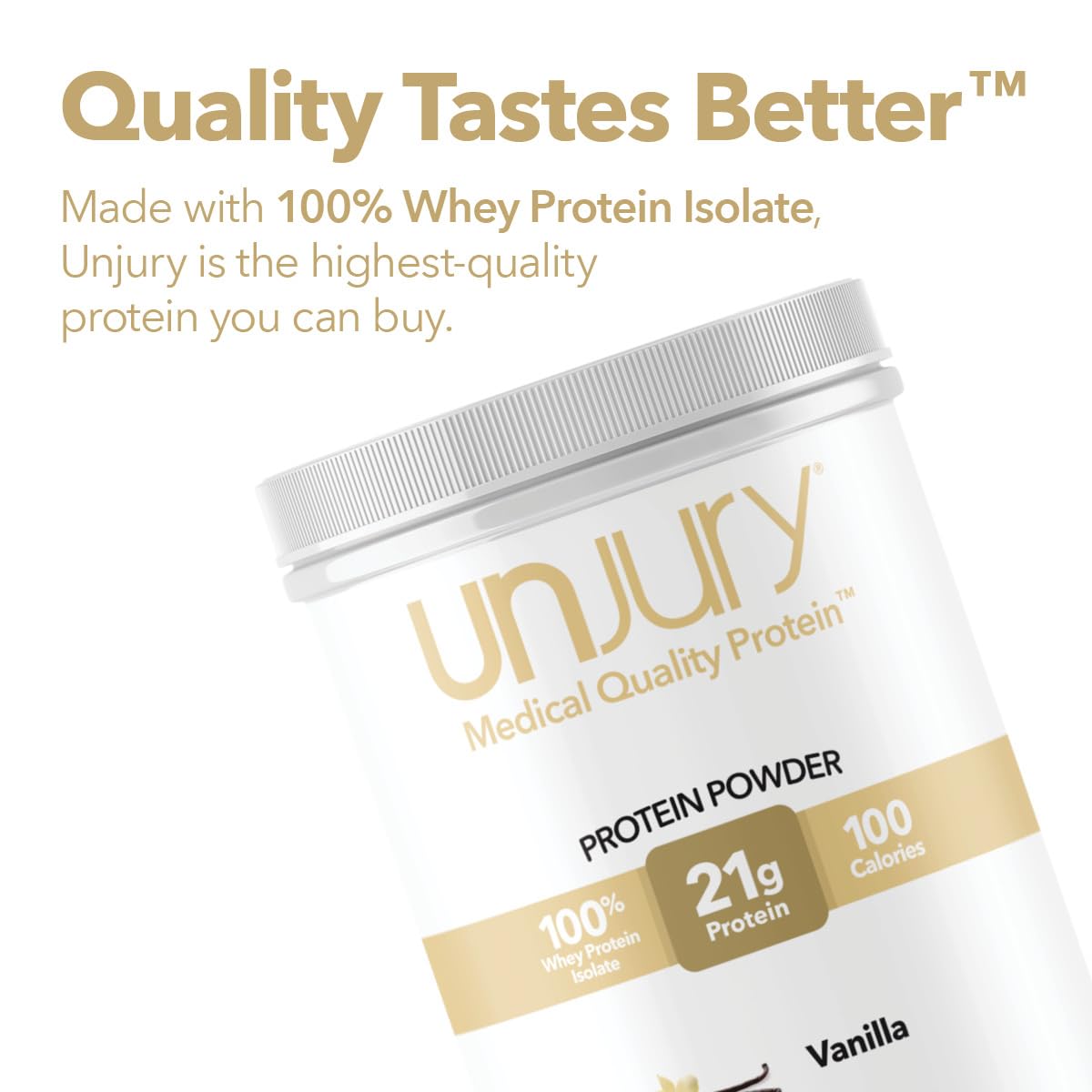 Unjury Whey Protein Powder | Vanilla | 21g 100% Whey Isolate Protein Powder | Low Carb and Lactose Free | Gluten Free | Certified Kosher | 15 Servings Unjury buy australia supplements