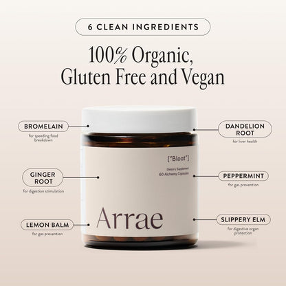 Arrae Bloat + Tribiotic Bundle, Bloating Relief Digestive Enzymes, Gas & Indigestion Relief, Probiotics for Women, Support for Vaginal pH Balance, Immune, and Feminine Health, 60 Capsules Each