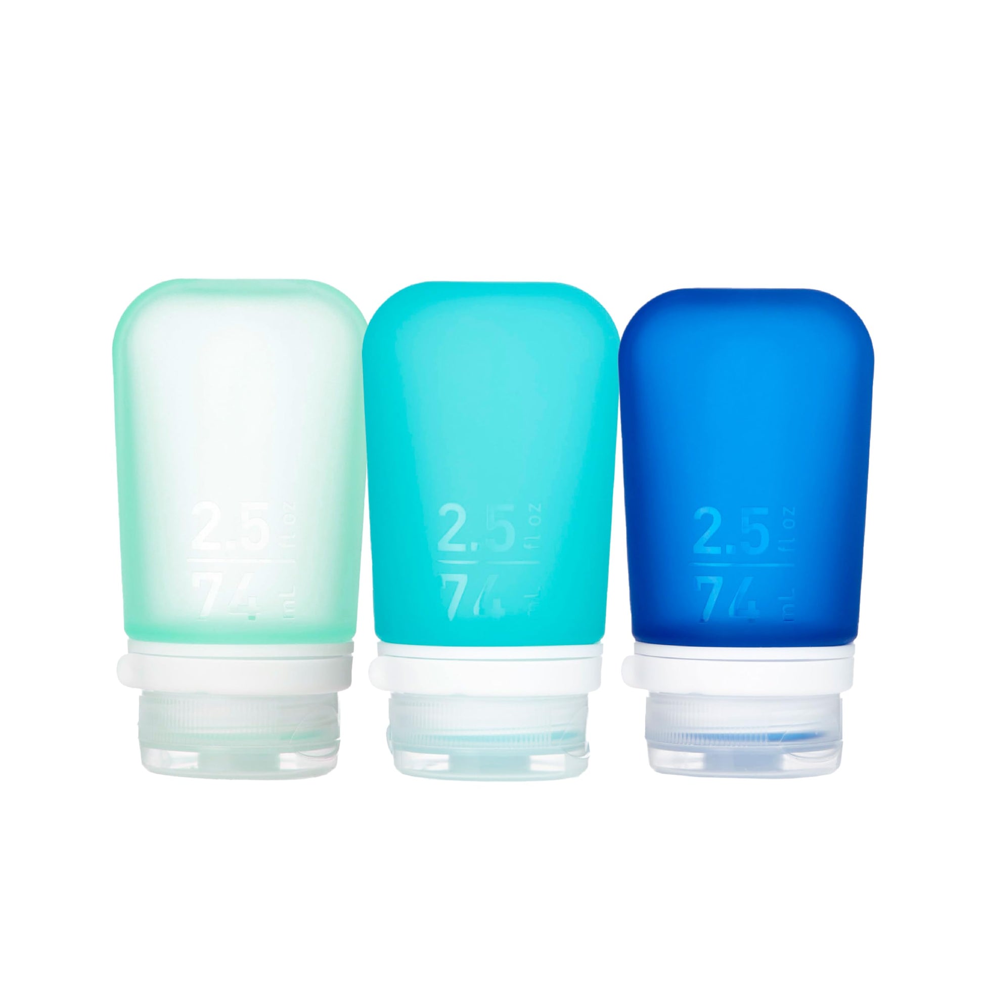 humangear GoToob+ 3-Pack, Large (3.4 fl oz), Clear/Purple/Teal | Refillable & Leak-Proof Silicone Travel Size Bottles with Locking Cap for Toiletries, Camping & TSA Carry-On Gsupps Australia