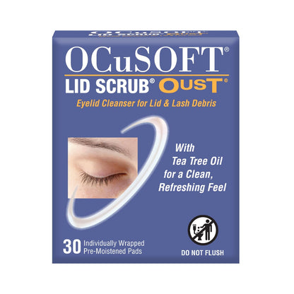 OCuSOFT Lid Scrub Oust Eyelid Cleanser - 30 Pre-Moistened Pads OCuSOFT