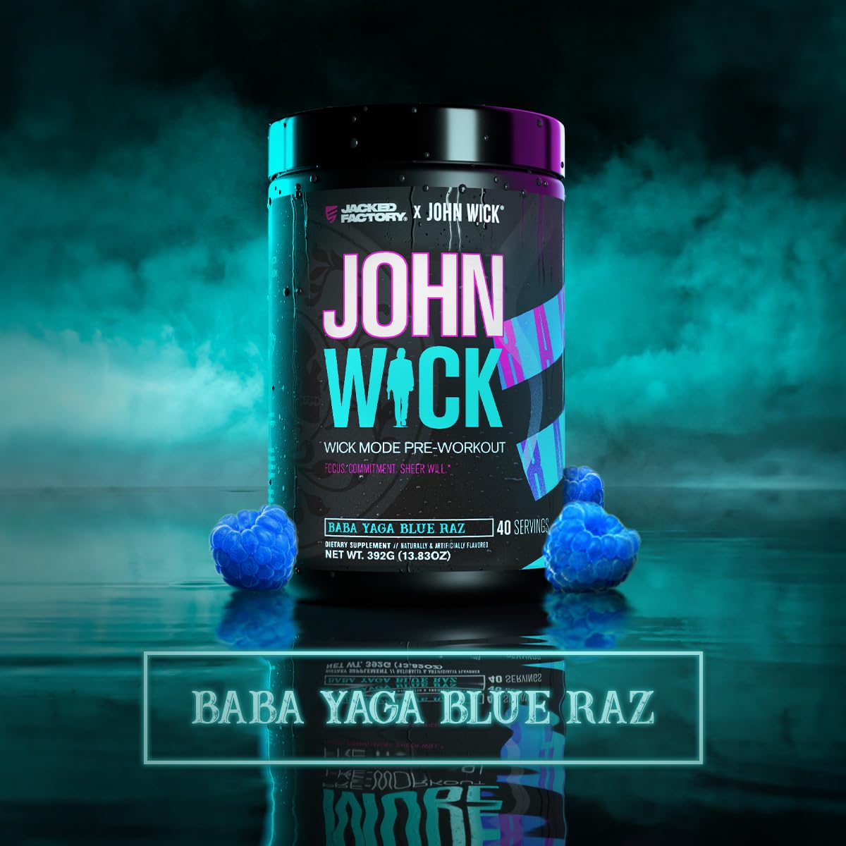 Jacked Factory X John Wick - Wick Mode Pre Workout Powder - Intense Energy, Battle-Ready Focus, Unstoppable Commitment, and Sheer Will Jacked Factory
