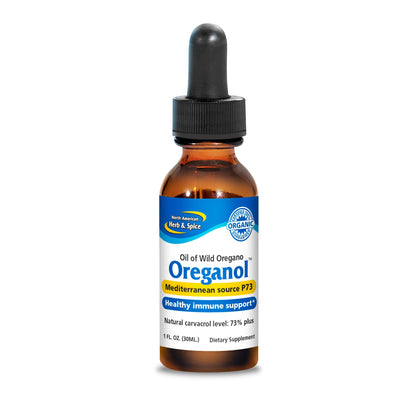 NORTH AMERICAN HERB & SPICE Oreganol - 1 fl. oz. - Unprocessed, Wild, Organic Oregano Oil NORTH AMERICAN HERB & SPICE