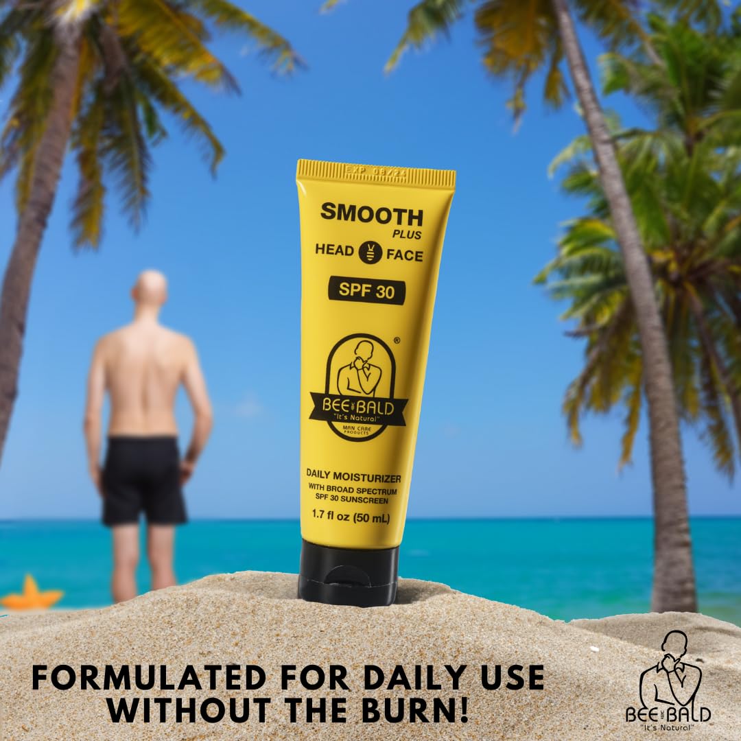 Bee Bald SMOOTH+ Head & Face Sunscreen SPF 30, Scalp Moisturizer, 1.7 fl oz Bee Bald