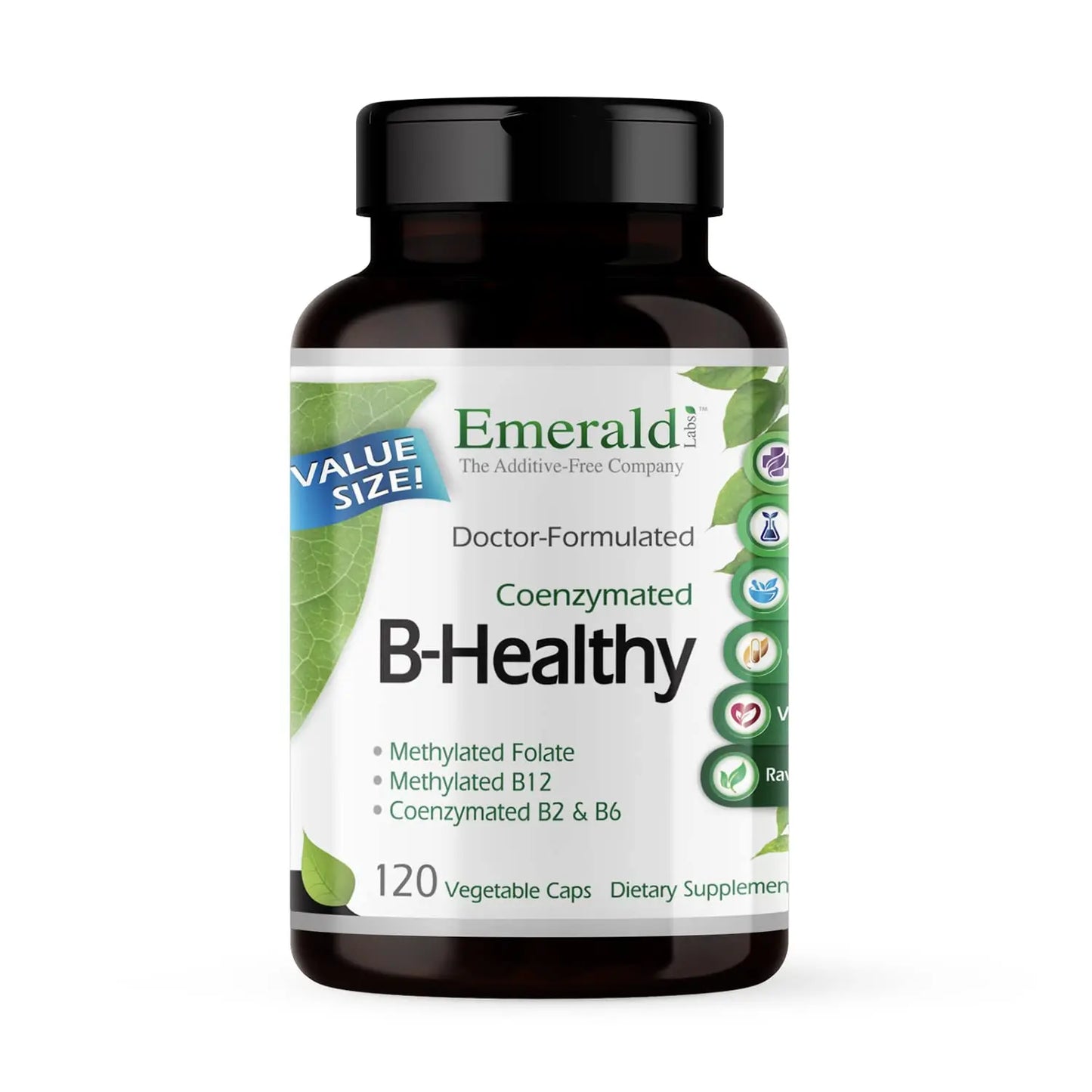 EMERALD LABS B-Healthy - Vegan Vitamin B Complex - Includes Methylated Folic Acid & Full Spectrum B Vitamins - Supports Immune, Brain & Heart Health EMERALD LABS