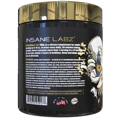 Insane Labz Psychotic Gold and Insane Veinz Gold Pre Workout Nitric Oxide Booster Stack, Increase Muscle Mass, Vascularity, Strength, Energy, Focus, Fruit Punch