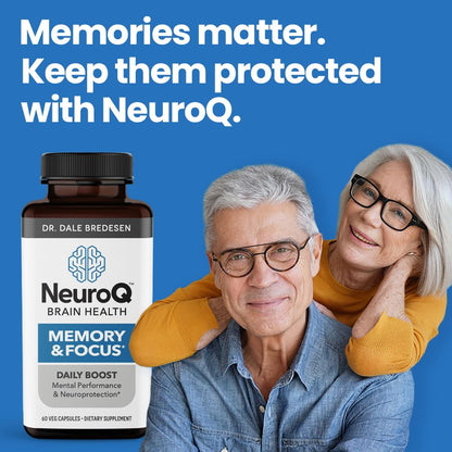NeuroQ Memory & Focus | Formulated by Neurologist Dr. Dale Bredesen | Addresses All 4 Causes of Cognitive Decline | Ginkgo Biloba, Phosphatidylserine, Gotu Kola, LifeSeasons