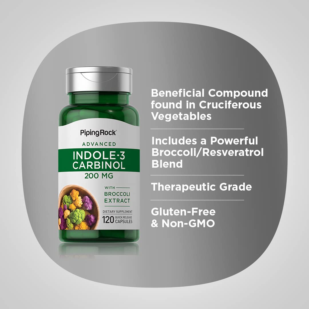 Piping Rock Indole 3 Carbinol | 200mg | 120 Capsules | I3C with Broccoli Extract | Non-GMO, Gluten Free Supplement Piping Rock buy australia supplements