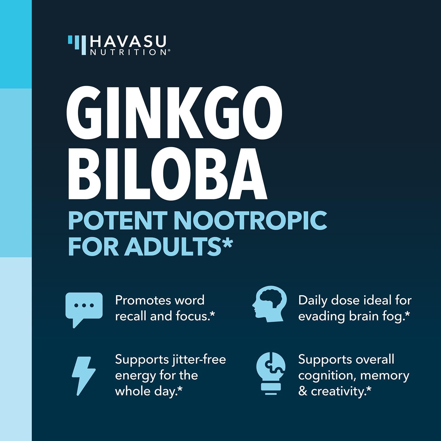 Ginkgo Biloba 120mg with Phosphatidylserine, Nootropic Supplement, 60 Count | Nootropic Brain Health, Memory and Focus Supplement, Supports Cognitive Function & Mental Clarity, 2-Month Supply Gsupps Australia