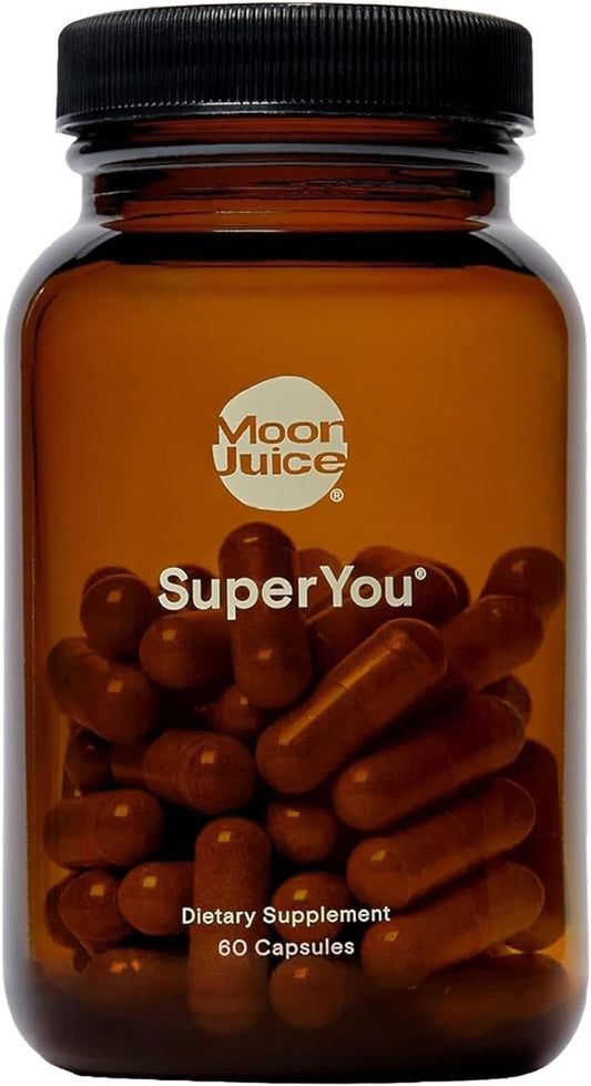 Moon Juice SuperYou Ashwagandha Supplements with Rhodiola, Shatavari & Amla - Cortisol Reducer for Energy, Mood, Focus and Stress Support, Vegan, Non-GMO & 100% Traceable, 60 Capsules, 30 Servings