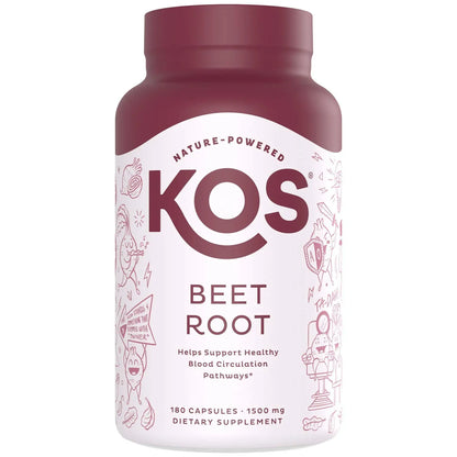 KOS Organic Beetroot Capsules 1500mg - USDA Organic, Antioxidant Power from Organic Beet Root Superfood, Supports Healthy & Active Lifestyle - Non-GMO, KOS
